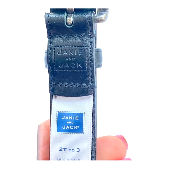 Janie and Jack Black Leather Belt Size 2T - 3 - Picture 3 of 6